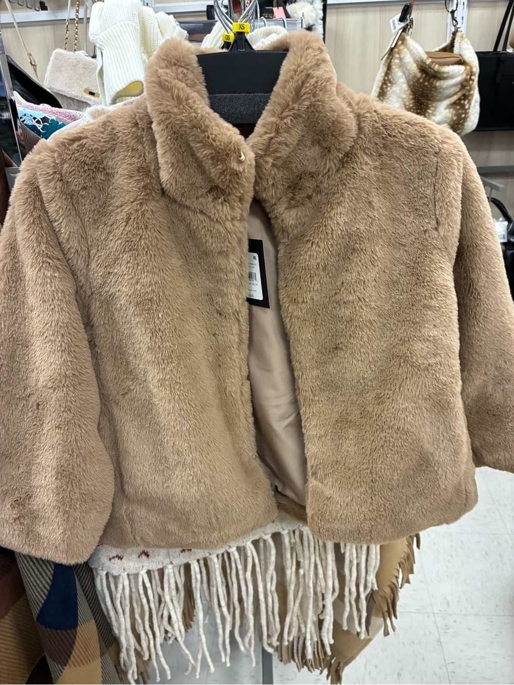 Faux Fur Jacket - Tan